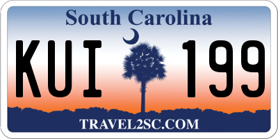 SC license plate KUI199