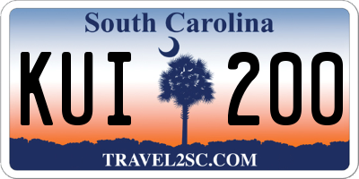 SC license plate KUI200