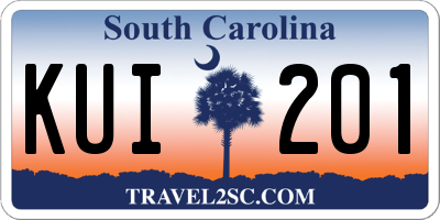 SC license plate KUI201