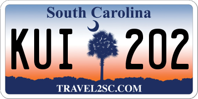 SC license plate KUI202