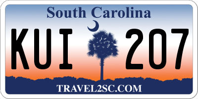 SC license plate KUI207