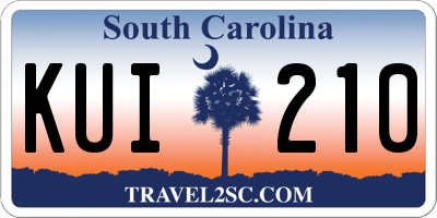 SC license plate KUI210