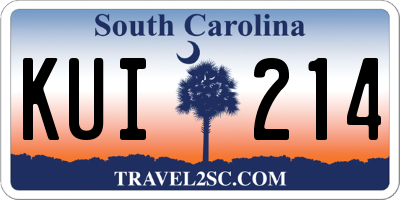SC license plate KUI214