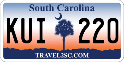 SC license plate KUI220