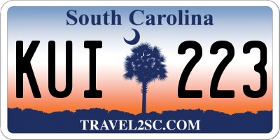 SC license plate KUI223