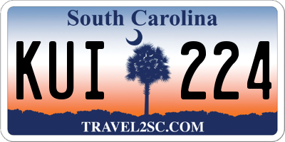 SC license plate KUI224