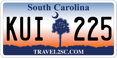 SC license plate KUI225