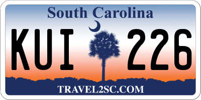 SC license plate KUI226