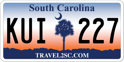 SC license plate KUI227