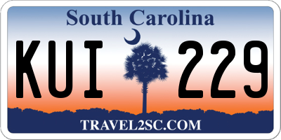 SC license plate KUI229