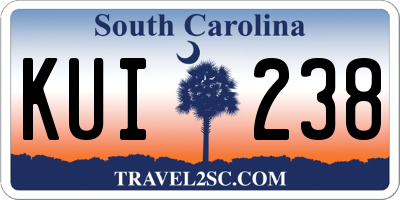 SC license plate KUI238
