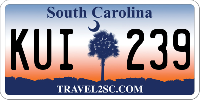 SC license plate KUI239