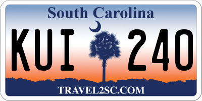 SC license plate KUI240