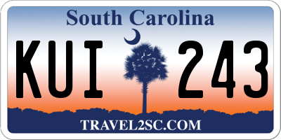 SC license plate KUI243