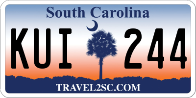 SC license plate KUI244