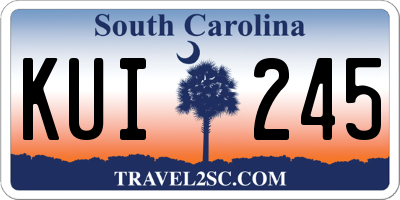 SC license plate KUI245