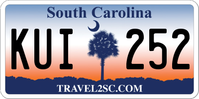 SC license plate KUI252