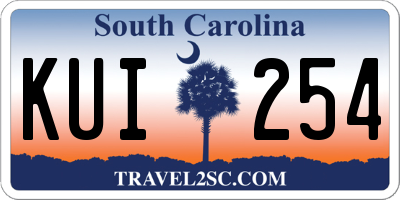 SC license plate KUI254