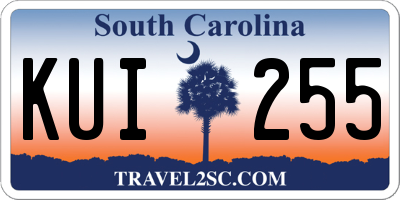 SC license plate KUI255
