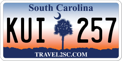 SC license plate KUI257