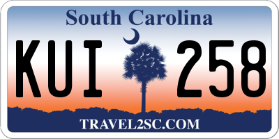 SC license plate KUI258