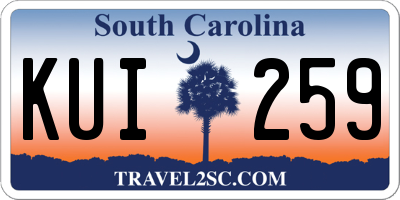 SC license plate KUI259