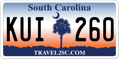 SC license plate KUI260