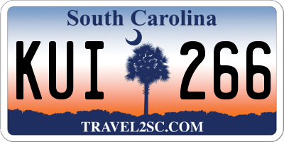 SC license plate KUI266