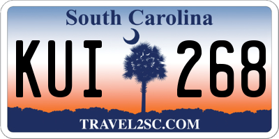 SC license plate KUI268