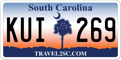 SC license plate KUI269