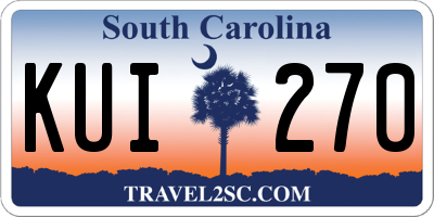 SC license plate KUI270