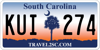 SC license plate KUI274