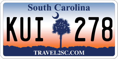 SC license plate KUI278