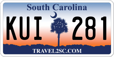 SC license plate KUI281