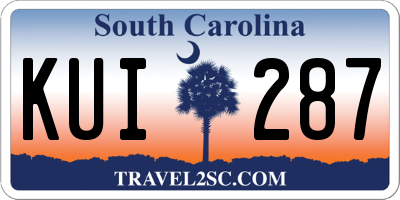 SC license plate KUI287