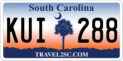 SC license plate KUI288