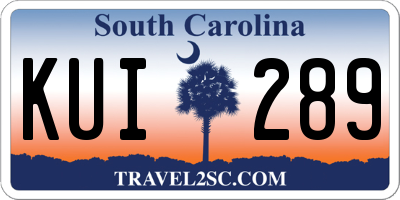 SC license plate KUI289