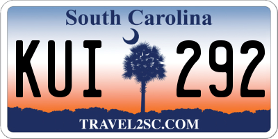 SC license plate KUI292