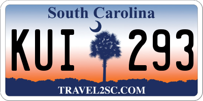 SC license plate KUI293