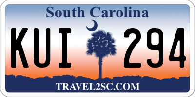 SC license plate KUI294