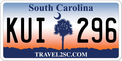 SC license plate KUI296