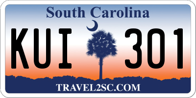 SC license plate KUI301