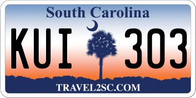 SC license plate KUI303