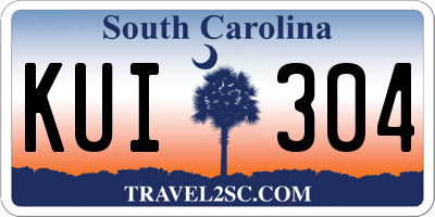 SC license plate KUI304