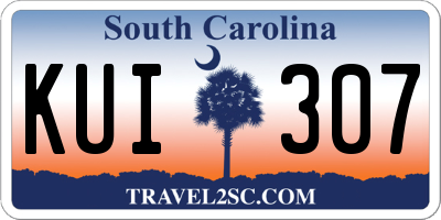 SC license plate KUI307
