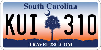 SC license plate KUI310