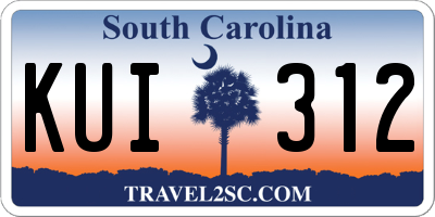 SC license plate KUI312