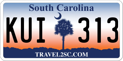 SC license plate KUI313