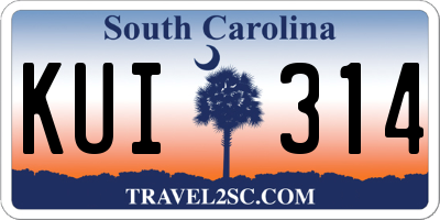 SC license plate KUI314