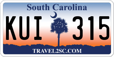 SC license plate KUI315